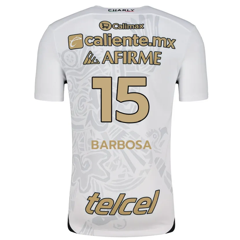 Danxen Kinder Diego Barbosa #15 Weiß Schwarz Auswärtstrikot Trikot 2024/25 T-Shirt