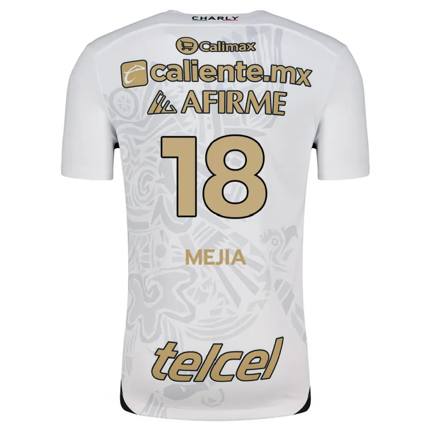 Danxen Kinder Aarón Mejía #18 Weiß Schwarz Auswärtstrikot Trikot 2024/25 T-Shirt