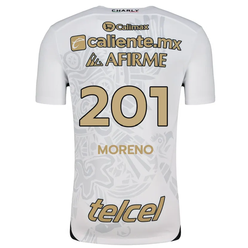 Danxen Kinder Jesús Moreno #201 Weiß Schwarz Auswärtstrikot Trikot 2024/25 T-Shirt