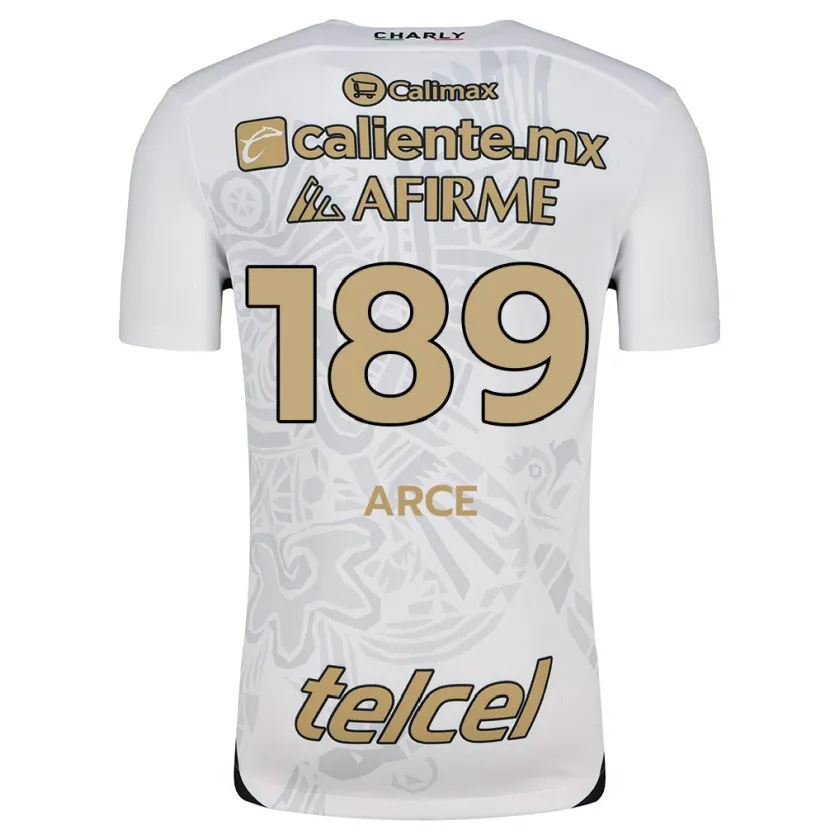 Danxen Kinder Diego Arce #189 Weiß Schwarz Auswärtstrikot Trikot 2024/25 T-Shirt