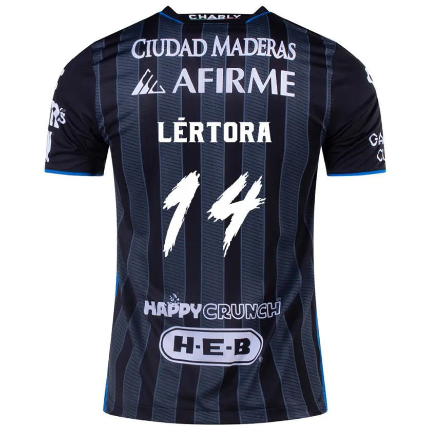 Danxen Kinder Federico Lértora #14 Weiß Schwarz Auswärtstrikot Trikot 2024/25 T-Shirt
