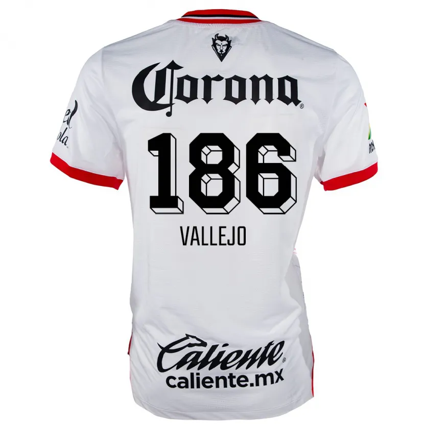 Danxen Kinder Saúl Vallejo #186 Weiß Rot Auswärtstrikot Trikot 2024/25 T-Shirt