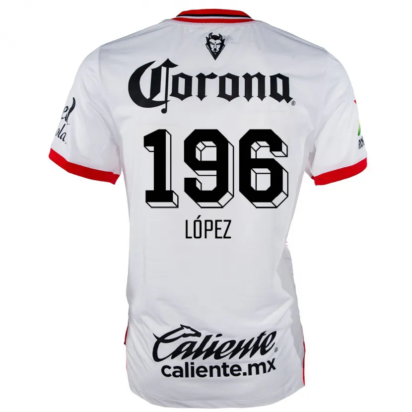 Danxen Kinder Ethan López #196 Weiß Rot Auswärtstrikot Trikot 2024/25 T-Shirt