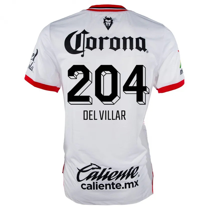 Danxen Kinder Everardo Del Villar #204 Weiß Rot Auswärtstrikot Trikot 2024/25 T-Shirt