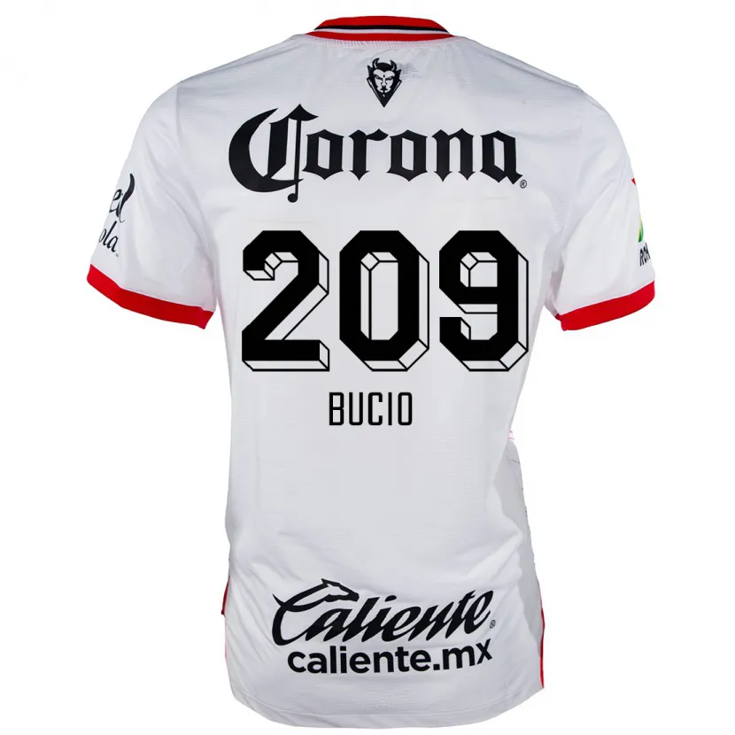 Danxen Kinder Sebastián Bucio #209 Weiß Rot Auswärtstrikot Trikot 2024/25 T-Shirt