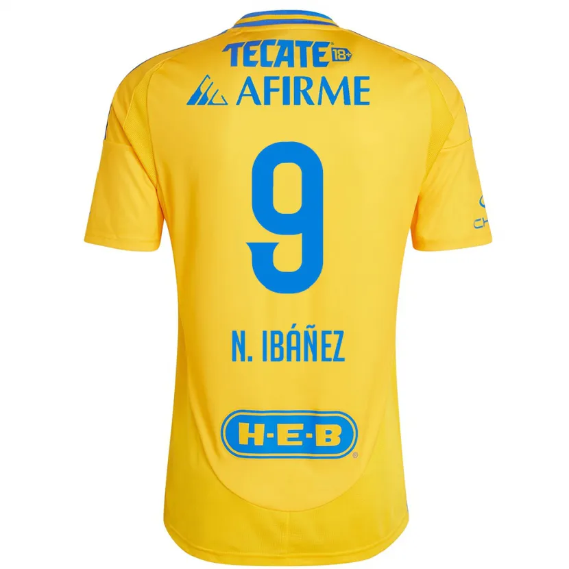 Danxen Herren Nicolás Ibáñez #9 Goldgelb Heimtrikot Trikot 2024/25 T-Shirt