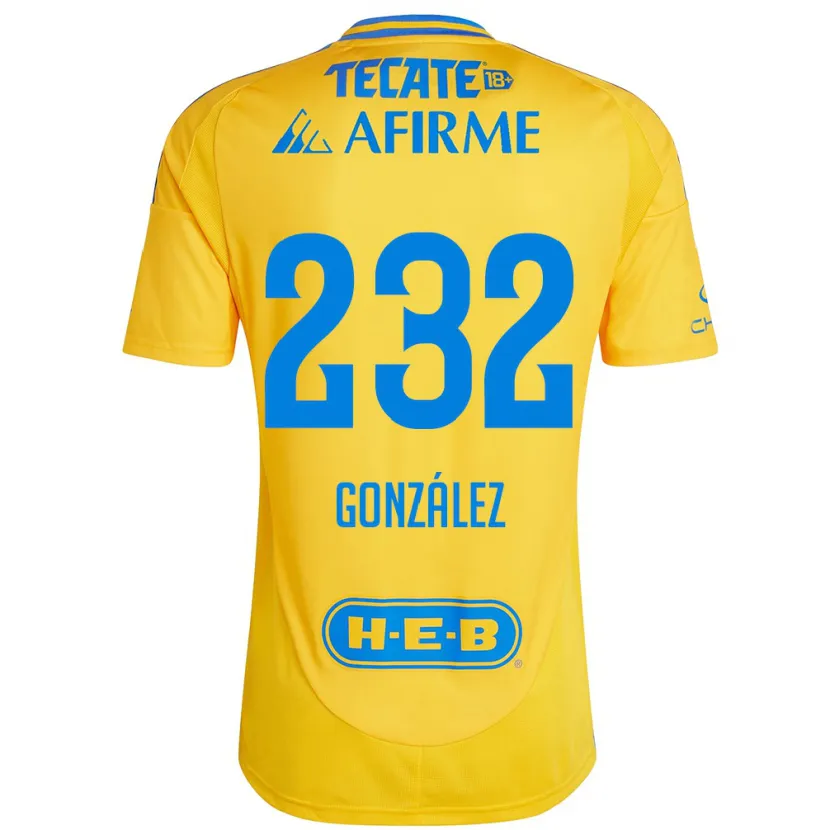 Danxen Herren César González #232 Goldgelb Heimtrikot Trikot 2024/25 T-Shirt