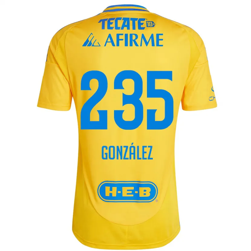 Danxen Herren Mauricio González #235 Goldgelb Heimtrikot Trikot 2024/25 T-Shirt