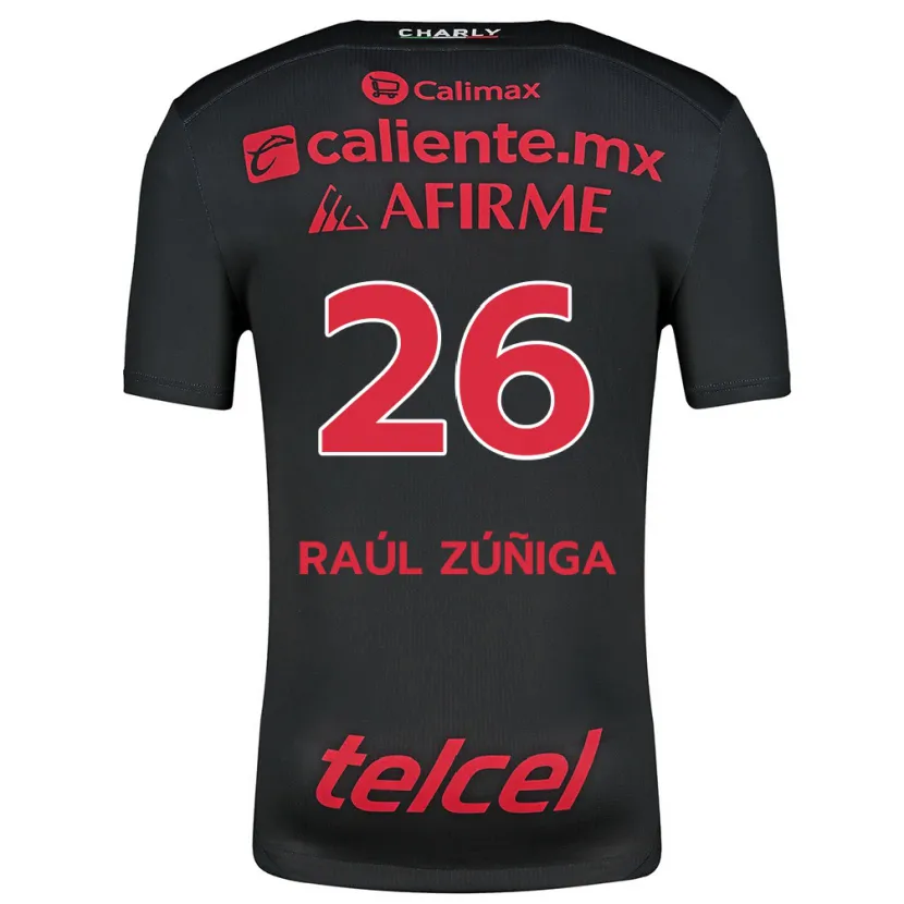 Danxen Herren José Raúl Zúñiga #26 Schwarz Rot Heimtrikot Trikot 2024/25 T-Shirt