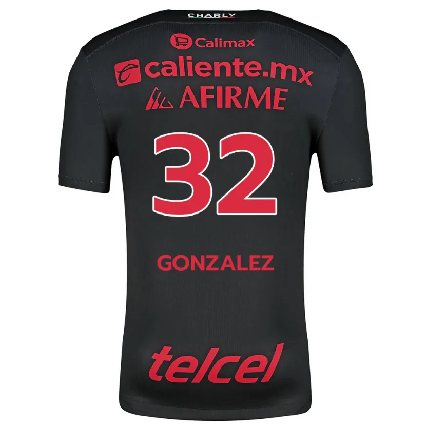 Danxen Herren Carlos González #32 Schwarz Rot Heimtrikot Trikot 2024/25 T-Shirt