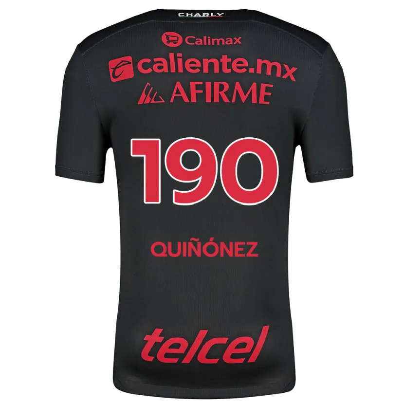 Danxen Herren Martín Quiñónez #190 Schwarz Rot Heimtrikot Trikot 2024/25 T-Shirt