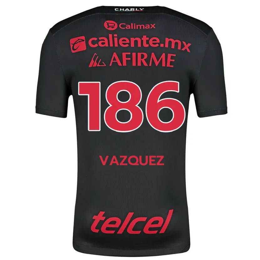 Danxen Herren Octavio Vázquez #186 Schwarz Rot Heimtrikot Trikot 2024/25 T-Shirt