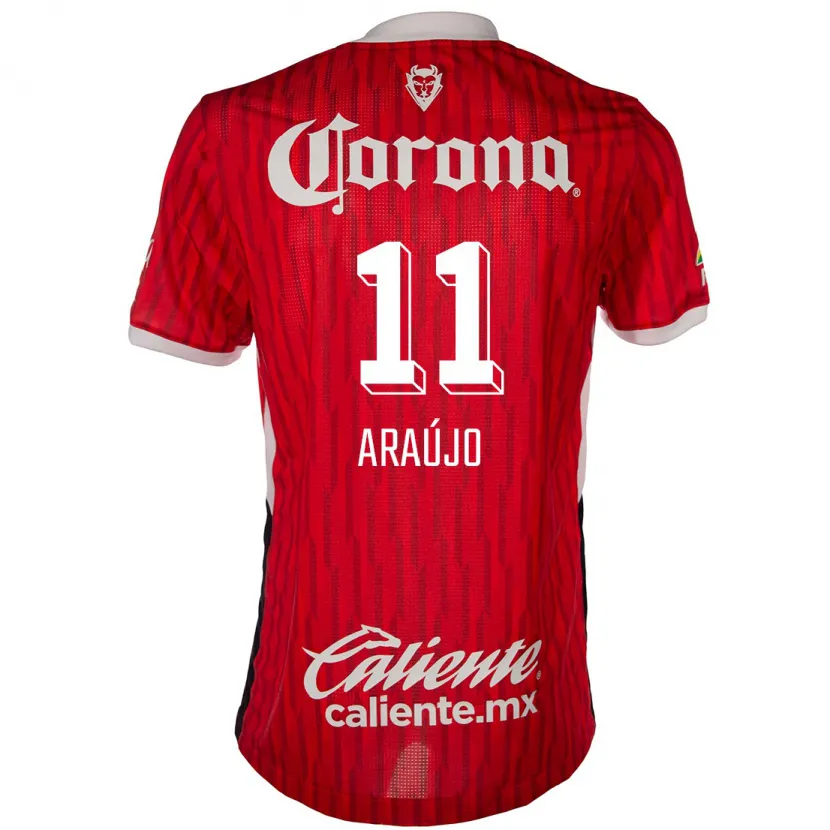 Danxen Herren Maximiliano Araújo #11 Rot-Weiss Heimtrikot Trikot 2024/25 T-Shirt