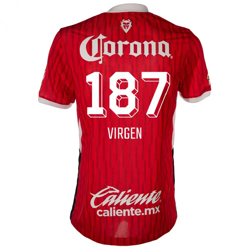 Danxen Herren Oswaldo Virgen #187 Rot-Weiss Heimtrikot Trikot 2024/25 T-Shirt