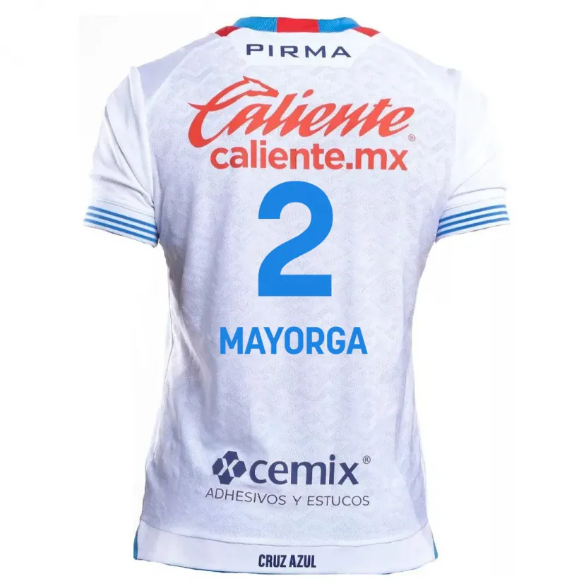 Danxen Herren Alejandro Mayorga #2 Weiß Blau Auswärtstrikot Trikot 2024/25 T-Shirt