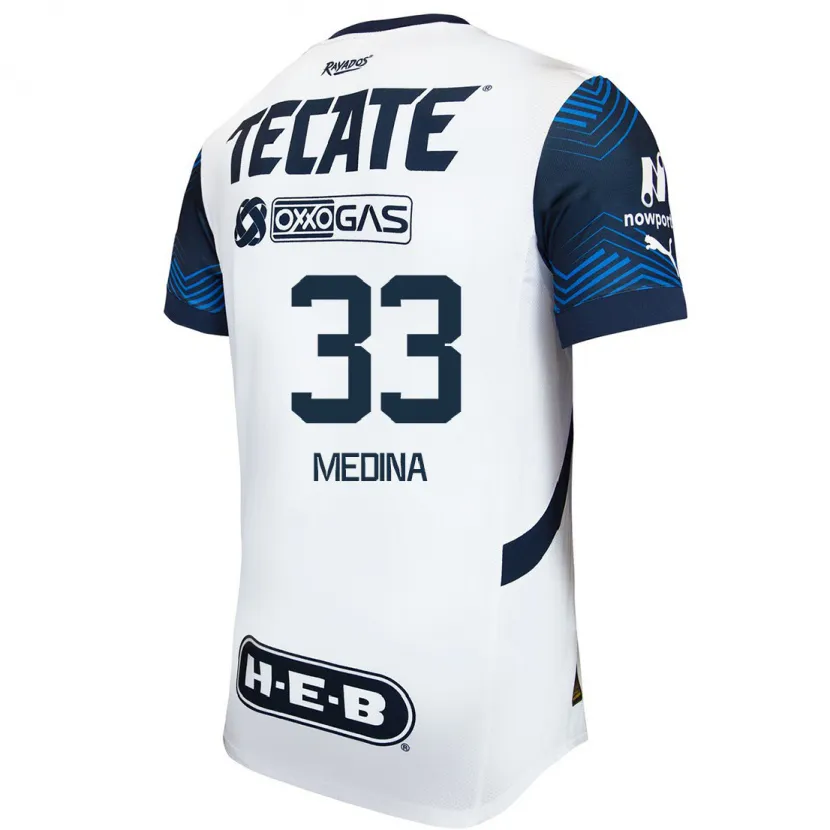 Danxen Herren Stefan Medina #33 Weiß Blau Auswärtstrikot Trikot 2024/25 T-Shirt