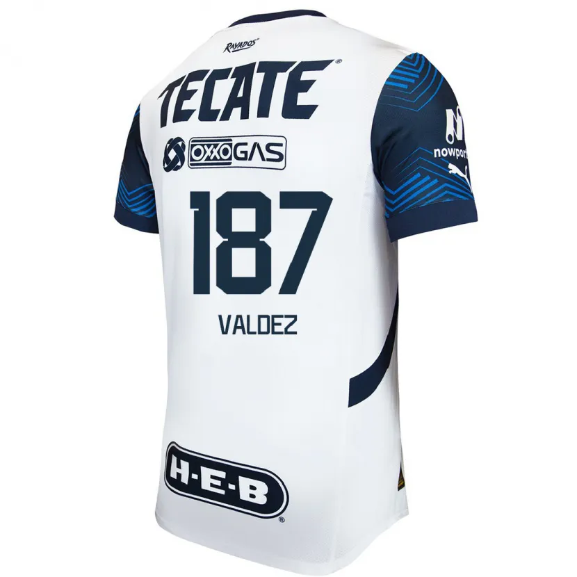 Danxen Herren Érick Valdez #187 Weiß Blau Auswärtstrikot Trikot 2024/25 T-Shirt