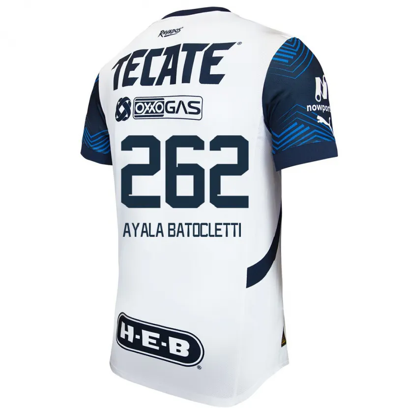 Danxen Herren Nahuel Ayala Batocletti #262 Weiß Blau Auswärtstrikot Trikot 2024/25 T-Shirt