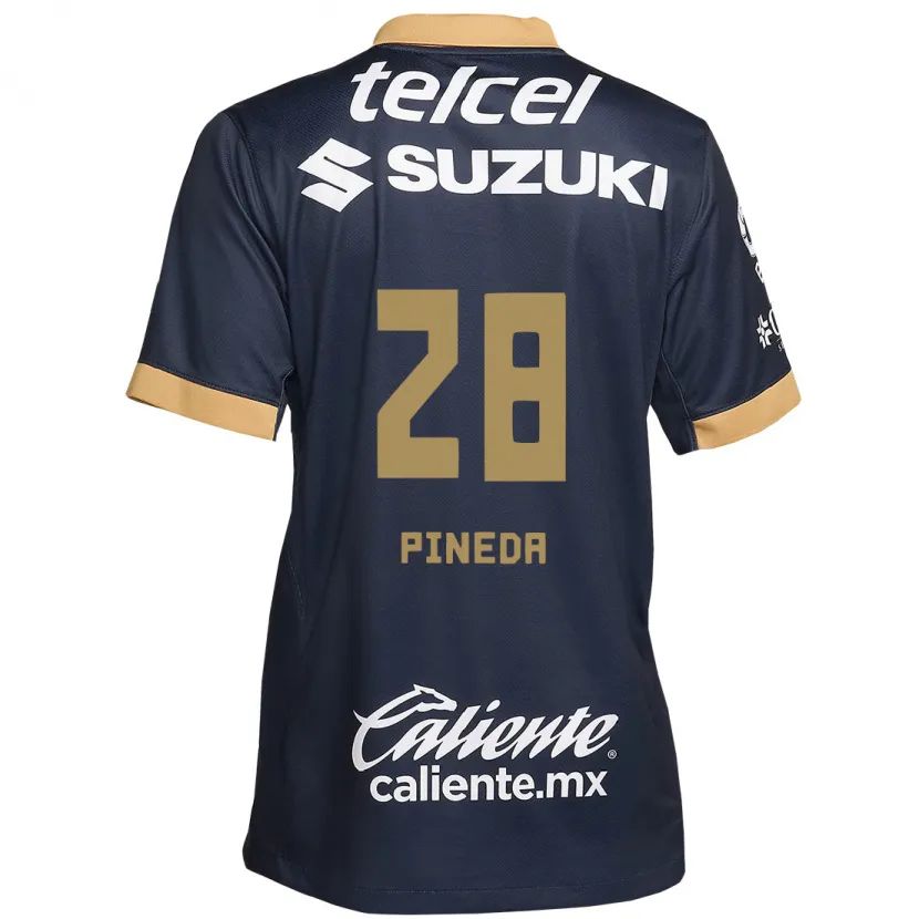 Danxen Herren Grecia Pineda #28 Obsidian Gold Weiß Auswärtstrikot Trikot 2024/25 T-Shirt