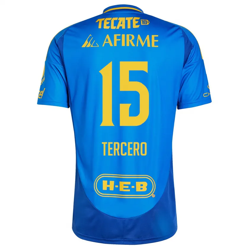 Danxen Herren Eduardo Tercero #15 Blau Gelb Auswärtstrikot Trikot 2024/25 T-Shirt
