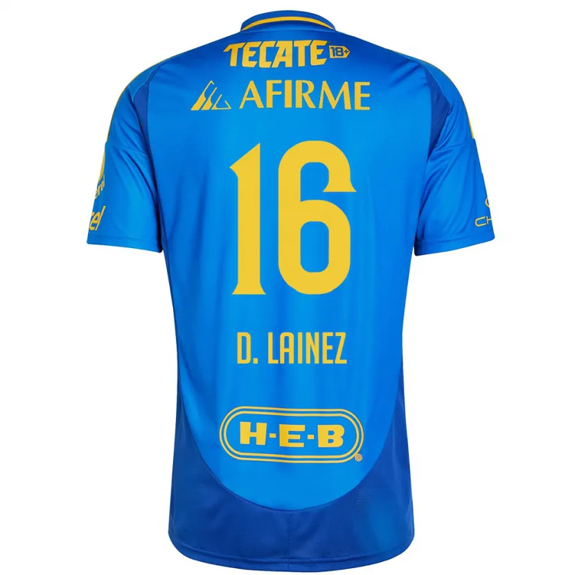 Danxen Herren Diego Lainez #16 Blau Gelb Auswärtstrikot Trikot 2024/25 T-Shirt