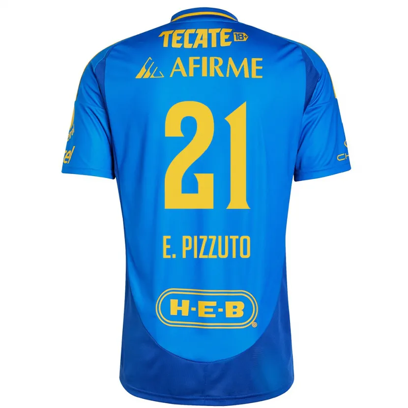 Danxen Herren Eugenio Pizzuto #21 Blau Gelb Auswärtstrikot Trikot 2024/25 T-Shirt