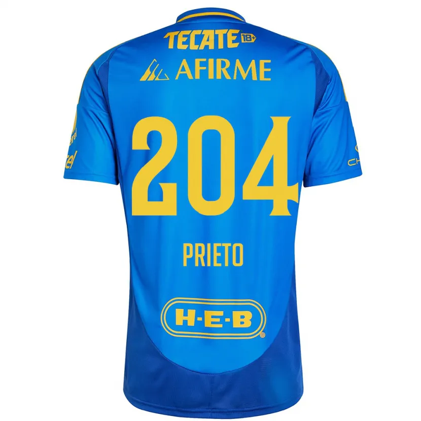 Danxen Herren Leonel Prieto #204 Blau Gelb Auswärtstrikot Trikot 2024/25 T-Shirt