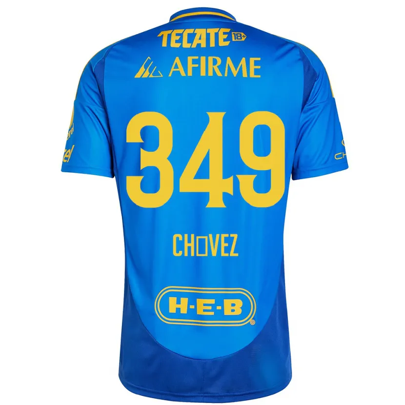 Danxen Herren Jorge Chávez #349 Blau Gelb Auswärtstrikot Trikot 2024/25 T-Shirt