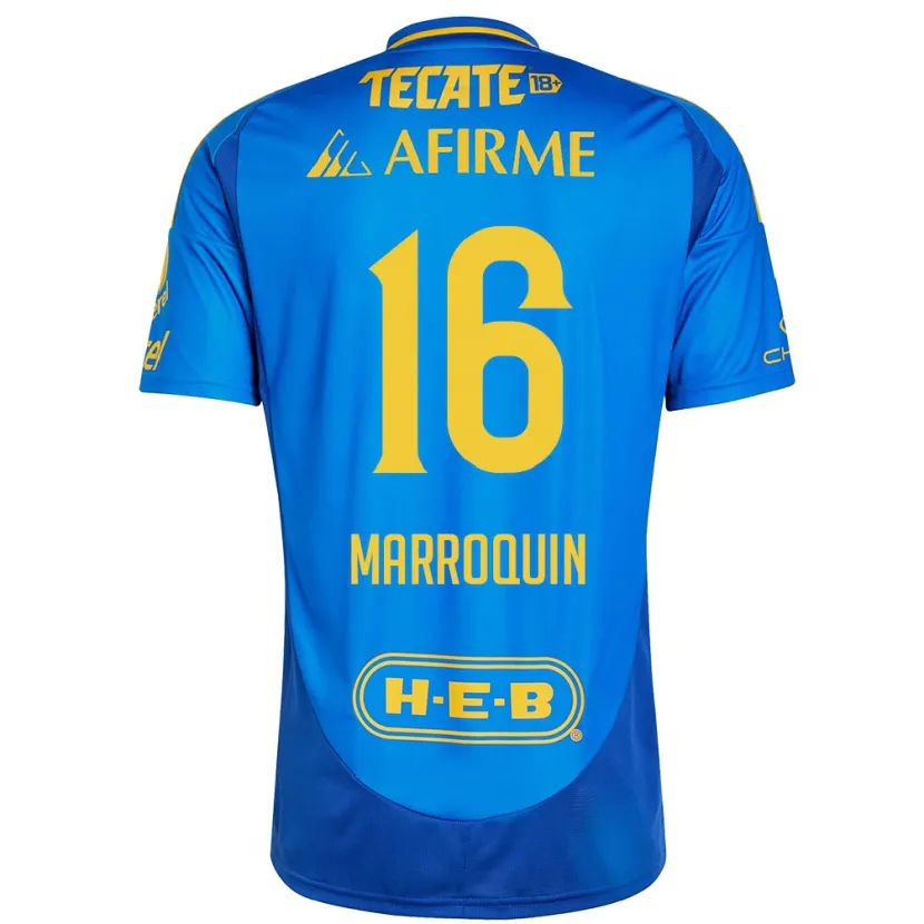 Danxen Herren Ammanda Marroquin #16 Blau Gelb Auswärtstrikot Trikot 2024/25 T-Shirt