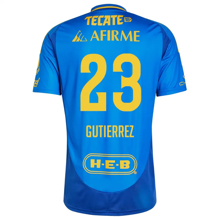 Danxen Herren Jana Gutierrez #23 Blau Gelb Auswärtstrikot Trikot 2024/25 T-Shirt