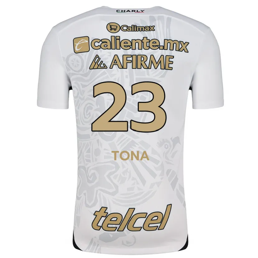 Danxen Herren Iván Tona #23 Weiß Schwarz Auswärtstrikot Trikot 2024/25 T-Shirt