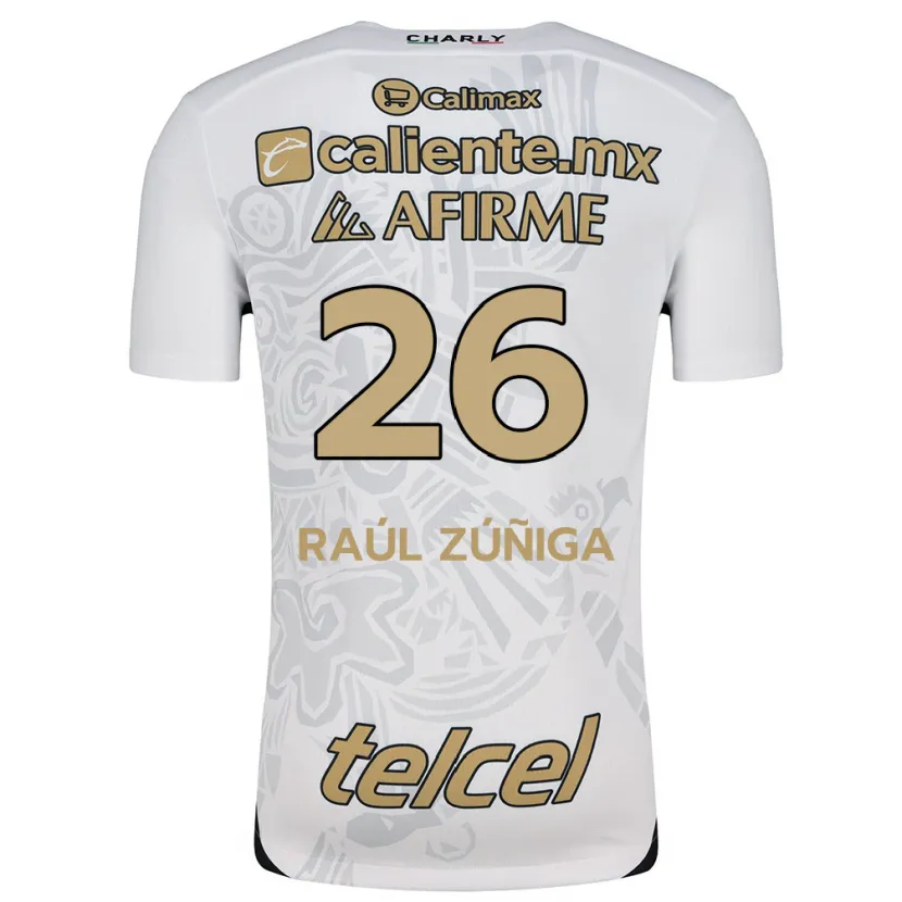 Danxen Herren José Raúl Zúñiga #26 Weiß Schwarz Auswärtstrikot Trikot 2024/25 T-Shirt