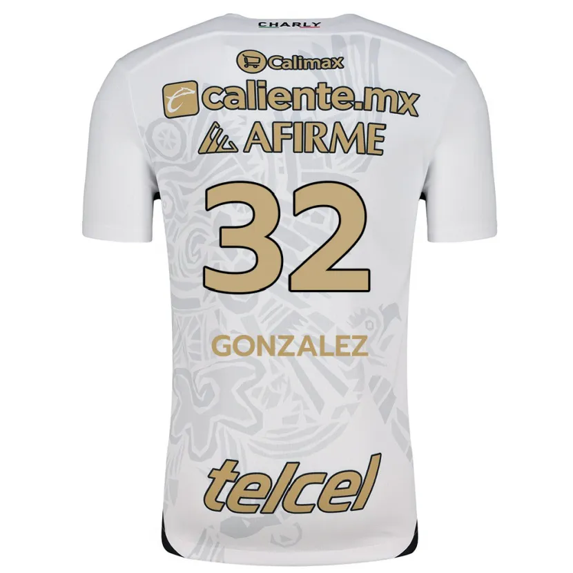 Danxen Herren Carlos González #32 Weiß Schwarz Auswärtstrikot Trikot 2024/25 T-Shirt
