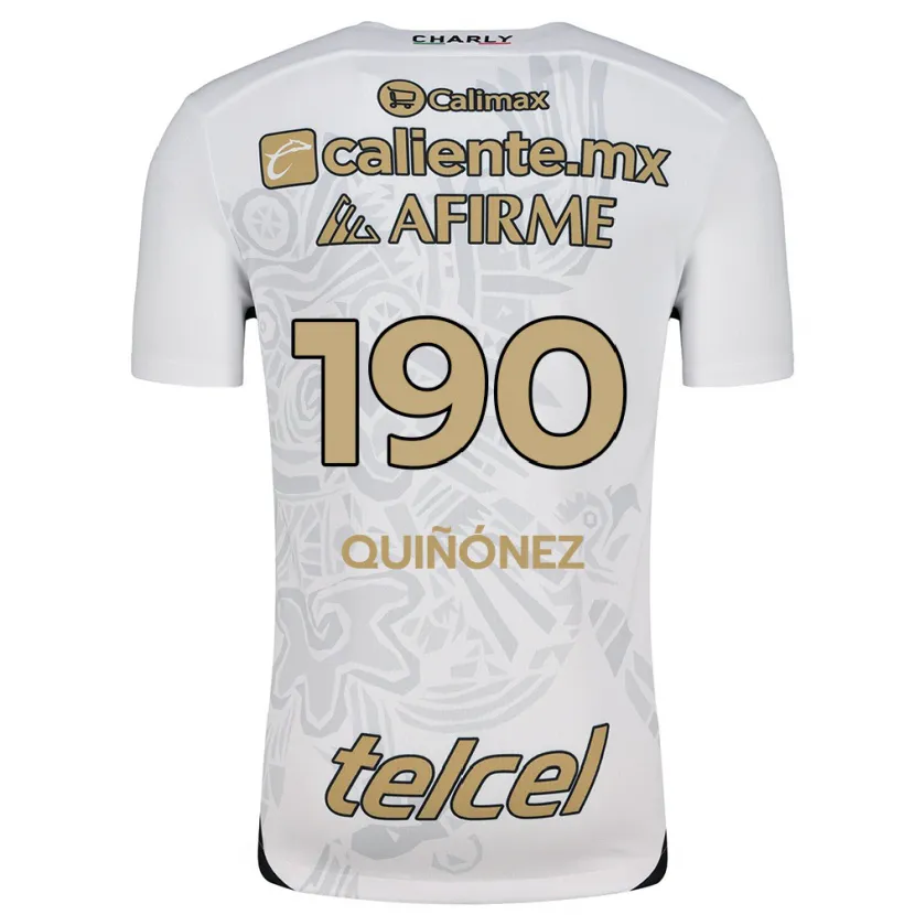 Danxen Herren Martín Quiñónez #190 Weiß Schwarz Auswärtstrikot Trikot 2024/25 T-Shirt