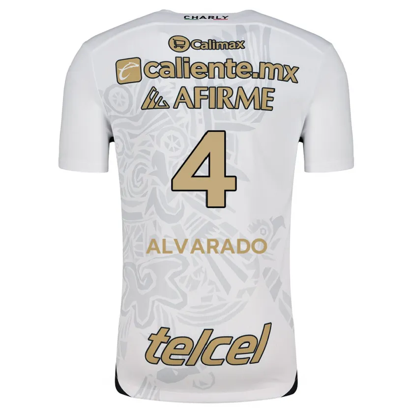 Danxen Herren Mónica Alvarado #4 Weiß Schwarz Auswärtstrikot Trikot 2024/25 T-Shirt