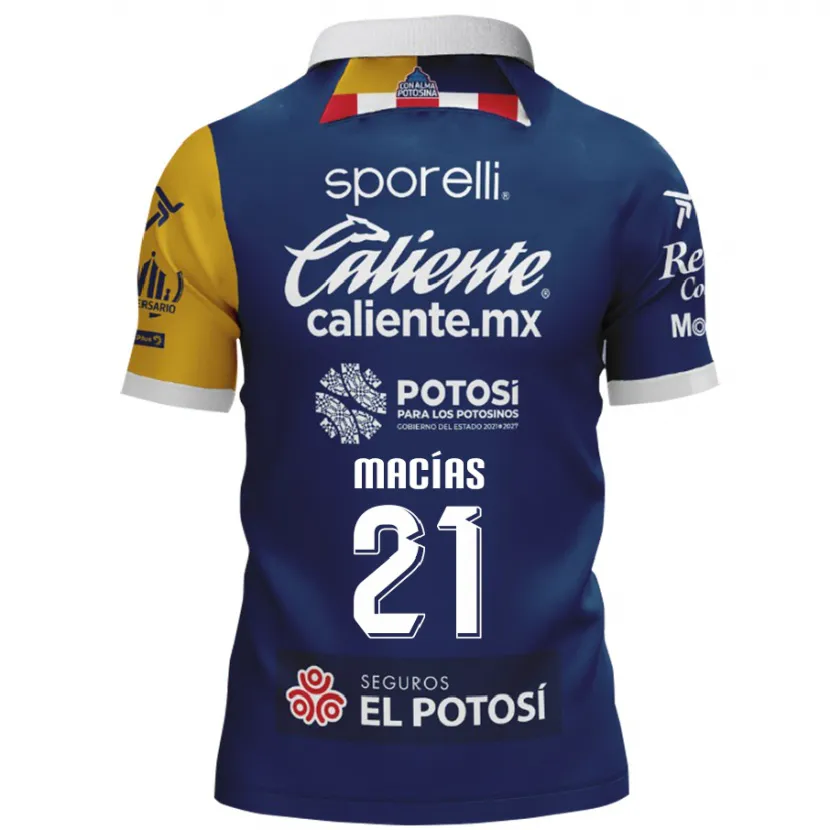 Danxen Herren Óscar Macías #21 Blau Gelb Auswärtstrikot Trikot 2024/25 T-Shirt
