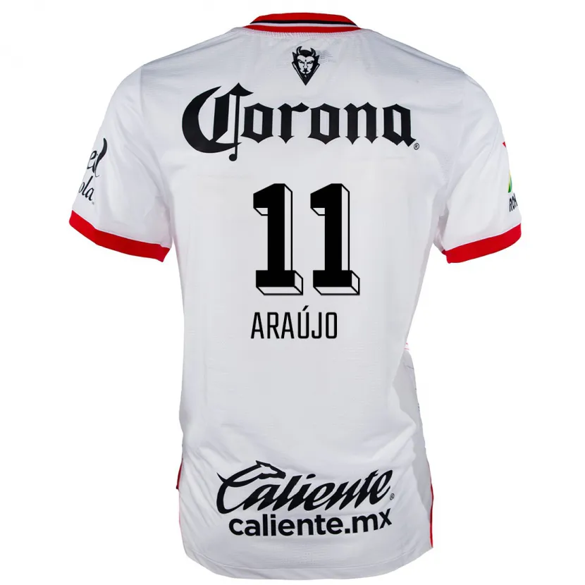 Danxen Herren Maximiliano Araújo #11 Weiß Rot Auswärtstrikot Trikot 2024/25 T-Shirt