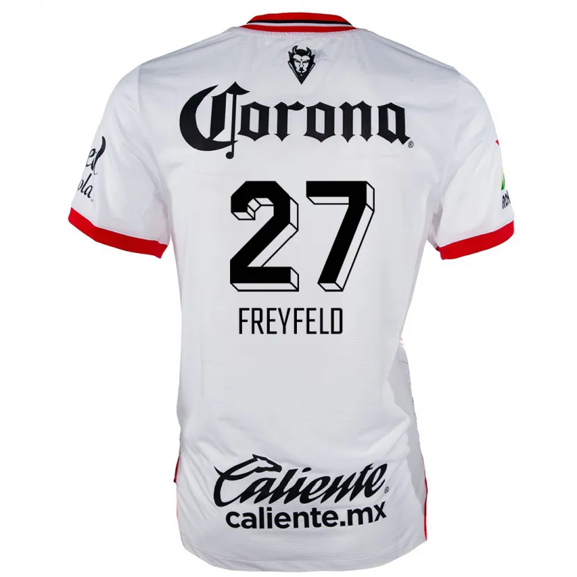 Danxen Herren Emiliano Freyfeld #27 Weiß Rot Auswärtstrikot Trikot 2024/25 T-Shirt