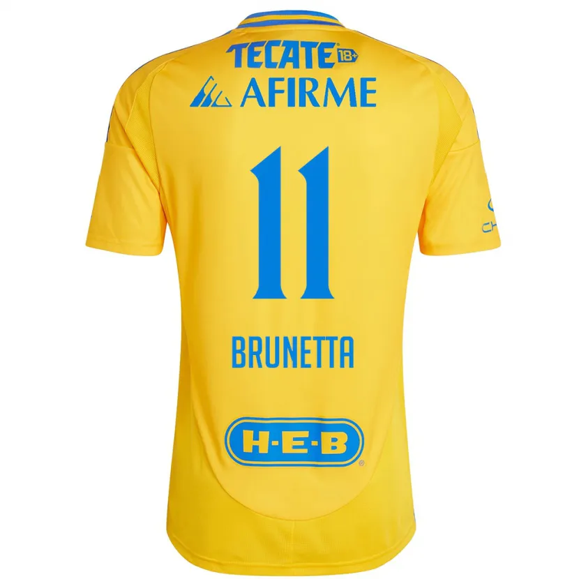 Danxen Damen Juan Brunetta #11 Goldgelb Heimtrikot Trikot 2024/25 T-Shirt