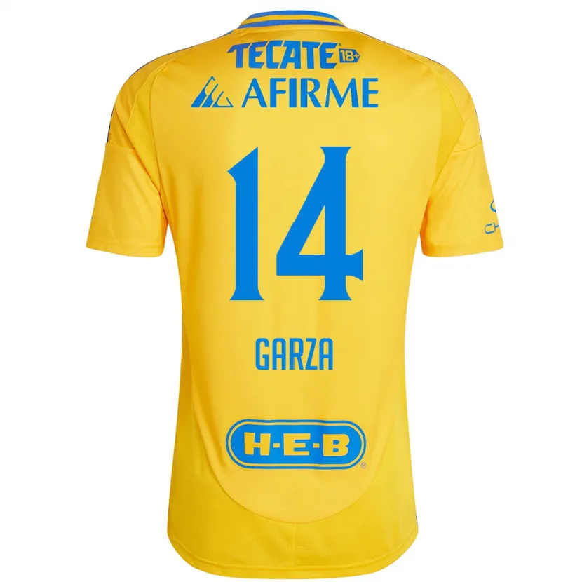Danxen Damen Jesús Garza #14 Goldgelb Heimtrikot Trikot 2024/25 T-Shirt