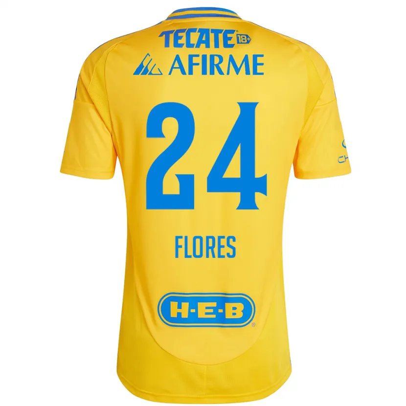 Danxen Damen Marcelo Flores #24 Goldgelb Heimtrikot Trikot 2024/25 T-Shirt