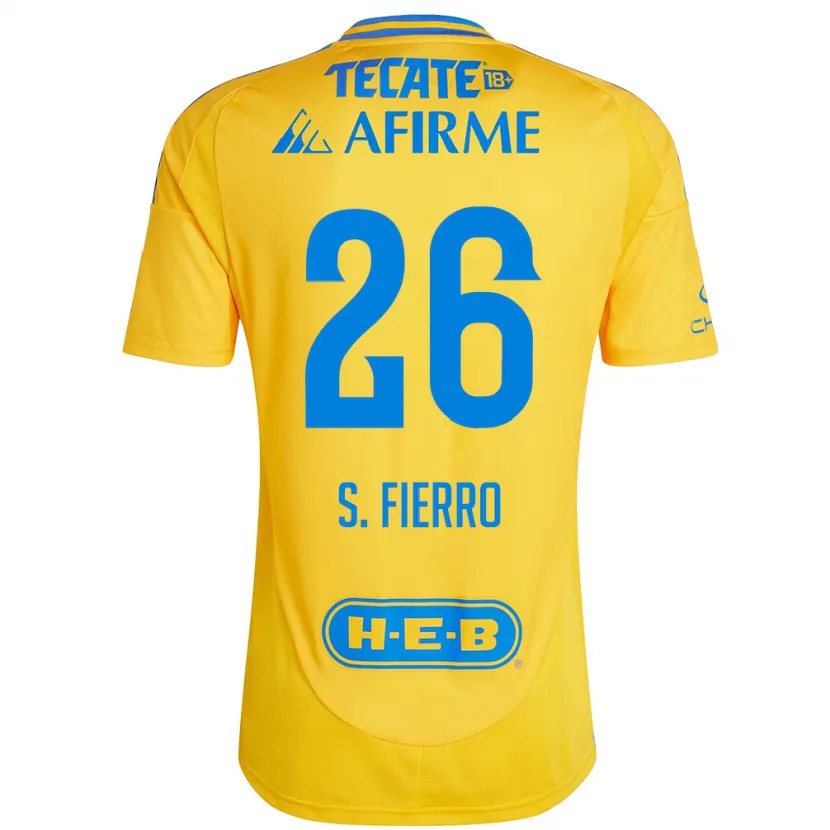 Danxen Damen Sebastián Fierro #26 Goldgelb Heimtrikot Trikot 2024/25 T-Shirt