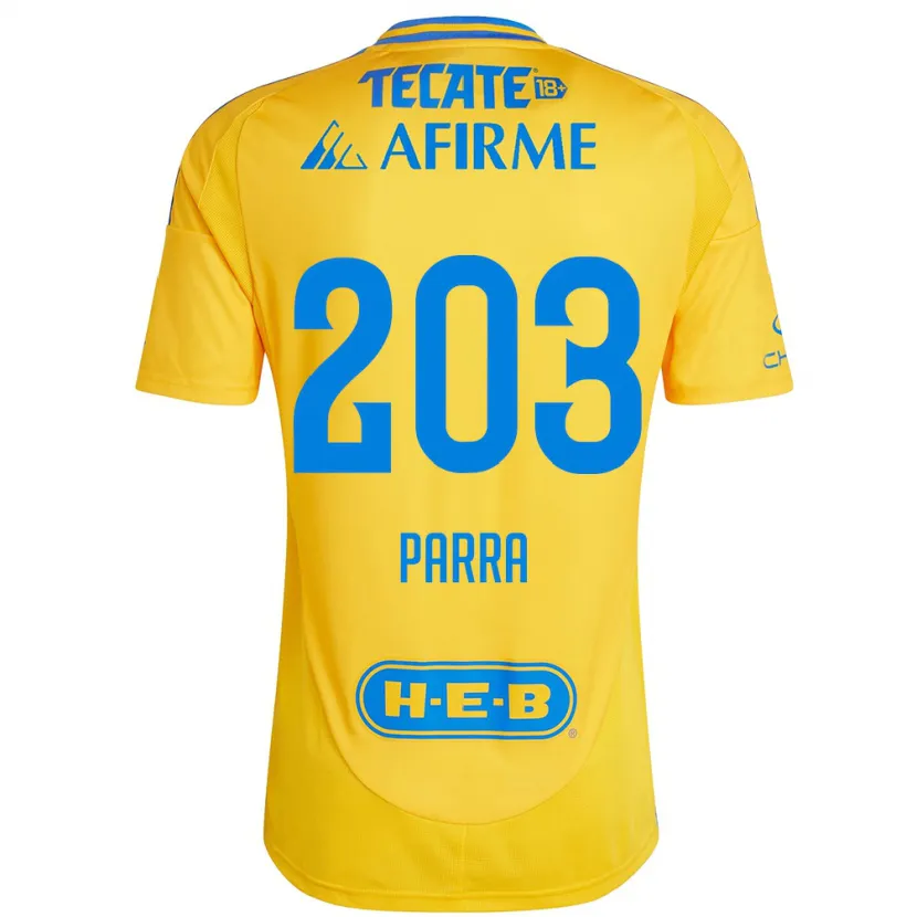 Danxen Damen Bernardo Parra #203 Goldgelb Heimtrikot Trikot 2024/25 T-Shirt