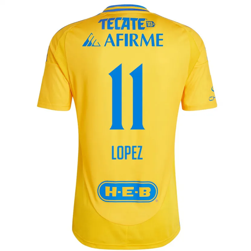 Danxen Damen Nicolas Lopez #11 Goldgelb Heimtrikot Trikot 2024/25 T-Shirt
