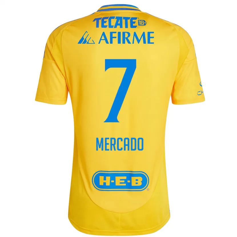 Danxen Damen Liliana Mercado #7 Goldgelb Heimtrikot Trikot 2024/25 T-Shirt