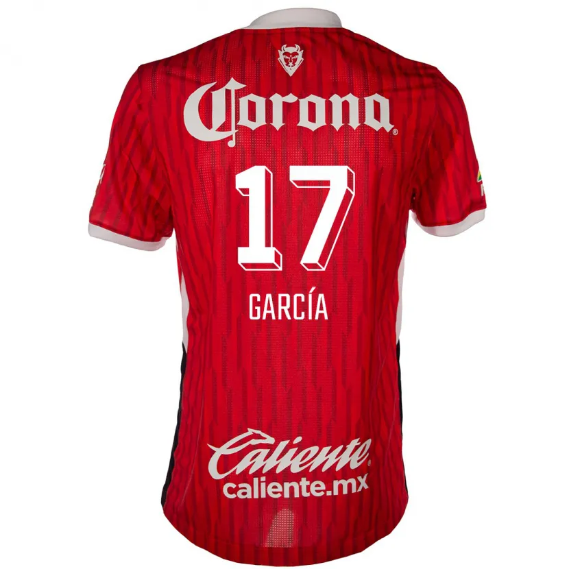 Danxen Damen Brian García #17 Rot-Weiss Heimtrikot Trikot 2024/25 T-Shirt