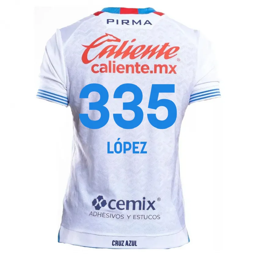 Danxen Damen Alfredo López #335 Weiß Blau Auswärtstrikot Trikot 2024/25 T-Shirt