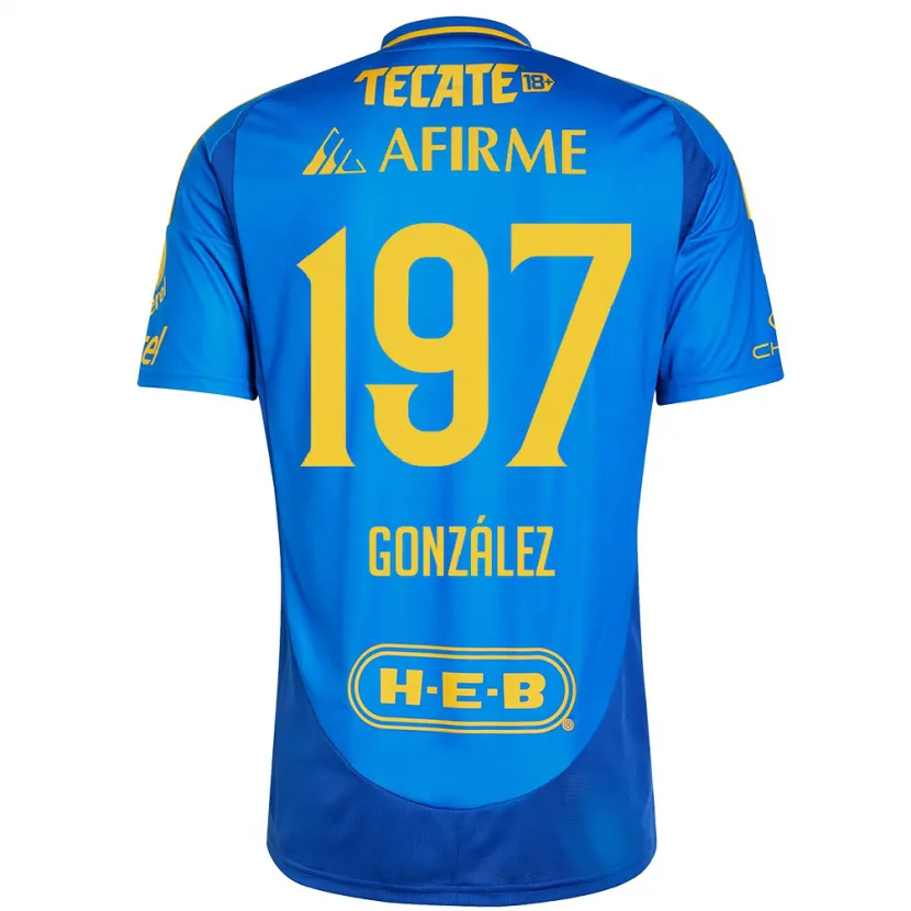 Danxen Damen Germán González #197 Blau Gelb Auswärtstrikot Trikot 2024/25 T-Shirt