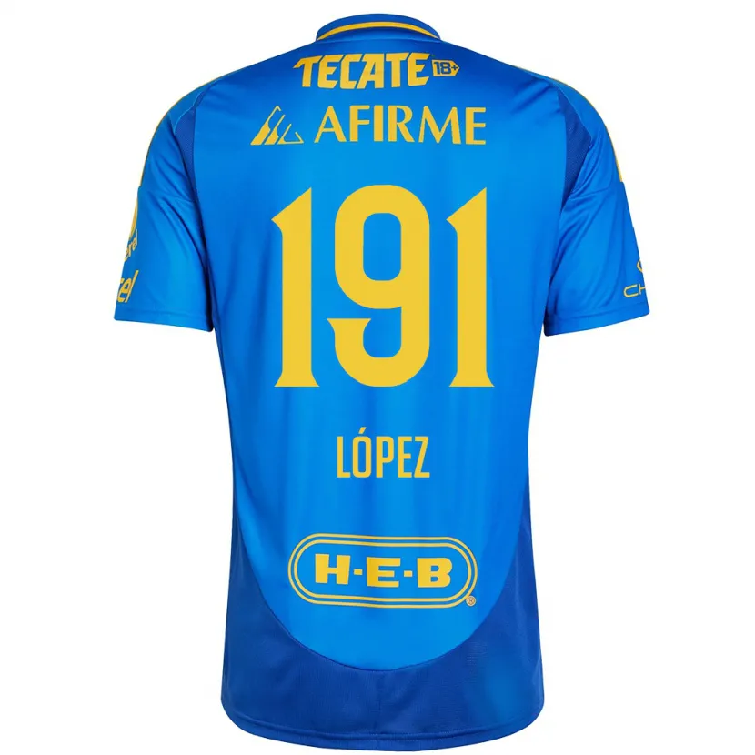 Danxen Damen Adrián López #191 Blau Gelb Auswärtstrikot Trikot 2024/25 T-Shirt