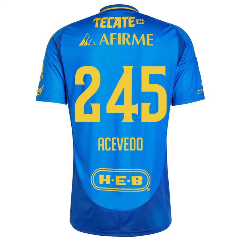 Danxen Damen Kevin Acevedo #245 Blau Gelb Auswärtstrikot Trikot 2024/25 T-Shirt